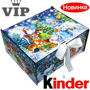 Сладкий подарок на Новый Год в картонной упаковке весом 1200 грамм по цене 2223 руб в Волжске