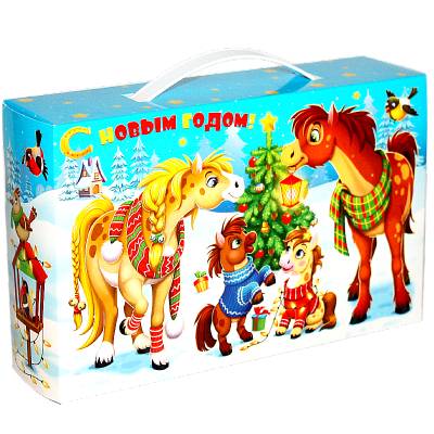 Сладкий подарок на Новый Год в картонной упаковке весом 550 грамм