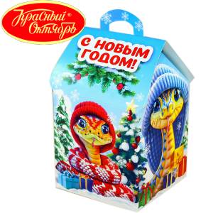 Сладкий подарок на Новый Год в картонной упаковке весом 600 грамм по цене 654 руб в Волжске