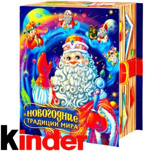 Детский новогодний подарок в картонной упаковке весом 850 грамм по цене 1330 руб в Волжске