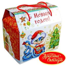 Детский новогодний подарок в картонной упаковке весом 950 грамм по цене 1108 руб в Волжске